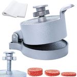 laffeya Burger Press, Hamburger Maker with 50 Non Stick Patty Papers, Adjustable Burger Press Makes 4 1/2" Patties, 1/4Lb to 3/4Lb (Burger Press with Paper)