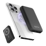 pTron Dynamo Arc 10000mAh 22.5W USB Fast Charging Nano Magnetic Power Bank, 15W Magnetic Wireless Charging, 20W PD/Type C Fast Charging, 3 Outputs/1 Input & Multiple Layers of Protection (Black)