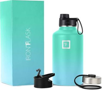 IRON °FLASK Sports Water Bottle - 64 Oz, 3 Lids (Spout Lid), Vacuum Insulated Stainless Steel, Modern Double Walled, Simple Thermo Mug, Hydro Metal Canteen