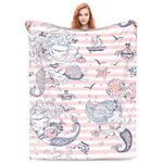 Turamurra Mermaid Blanket Super Soft Warm Animal Flannel Throw Blankets for Boys Girls Adults Lovers for Couch Sofa Bed Office Gifts 60"x50"