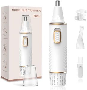 XOOMRSCP Nose Hair Trimmers for Women Men,Rechargeable Hair Trimmer 2 in 1 Painless Multifunctional Ear and Nose Hair Trimmer with IPX7 Waterproof Dual Edge Blades (White)