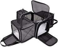 BAGLHER Cat Carrier Bag,Airline Approved Pet Carrier Soft Side Pet Travel 5 Sides Open Doors 3 Sides Expandable Foldable Dog Carrier with Fleece Pad