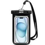 JOTO Waterproof Phone Pouch Cellphone Dry Bag Case for iPhone 16 15 14 13 12 Pro Plus Max XR X 8 7 6S SE, Galaxy S23 S22 S22+ S21 up to 7" -Black