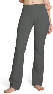 Houmous S-XXXL 29''31''33''35'' Inseam Women's Cotton Bootcut Pants Inner Pocket(Regular-33 Inseam-Dark Grey, Small)