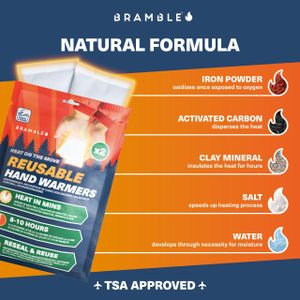 Bramble Reusable Hand Warmers, 10 Pairs – Air Activated, 8-Hour Heat