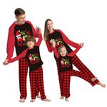 Manooby Family Christmas Pajamas Sets, Xmas PJs Mathching Set for Family Couple|06-red Men,L