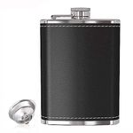 Hip Flask 8OZ- 304 Stainless Steel Flagon for Climbing Camping Barbecue Bar Party Drinker, Portable Pocket Whiskey Flask (Sliver)