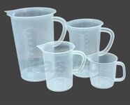 Fastro Plastic Transparent Measuring Jug Set 250ml 500ml 1000ml and 2000ml for Measuring Solid and Liquids 4 Pcs Combo Pack