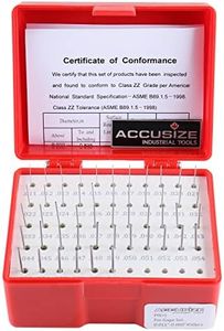 Accusize Industrial Tools 0.011''-0.060'', 50 Pc Steel Plug Pin Gage Set, Plus, Class Zz, P0(+)