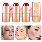 3PCS Jelly Blush Stick, Multi-Purpose Lip & Cheek Stick, Waterproof jelly tint , Moisturizing Cooling Water Jelly Tint Long Lasting cheek stain & lip tint Creates Water Colourful Makeup Looks for Women and Girls 1#+2#+3#