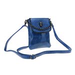 Premium Soft PU Leather Small Crossbody Cellphone Purse Wallet Roomy Pocket Bag, Royalblue, Large