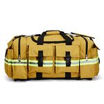 LINE2design Elite Firefighter Gear Bag - Fireman Premium Rescue Turnout Fire Gear Bag with Shoulder Strap - Yellow