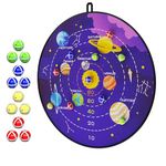 Kidology 29 Inch Space Dart Board Game for Kids – Large Safe Sticky Ball Dart Board with 12 Sticky Balls, Indoor Outdoor Educational Dartboard Toy for Boys & Girls, Fun Party Game & Learning Gift