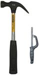 STANLEY Claw Hammer with Steel Shaft for Masonry, 220 Grams(Black and Chrome) & 10-131-S Basic Snap-Off Blade Knife 9 mm & 10''/254mm Mini Hacksaw (Black)