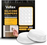 Vellax Self Adhesive Cabinet Door Bumpers - 64 pcs Sticky Silicone Clear Sound Dampening Rubber Bumpers - Cabinet Bumpers for Wall Protection, Kitchen Furniture, Decor, Drawer Stops