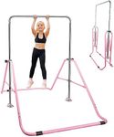 ORIENGEAR Gymnastics Bar Kids Expandable,Adjustable Height Folding Horizontal Bars for Children,Junior Training Practice Bar Monkey Bars for Gym Climbing Tower Balance Bar