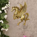 Chhariya Crafts Metal Horse Statue Flying Angel Horse for Home and Office Decorative Showpieces & Gift Article Lucky Feng Shui Wall Decor