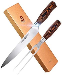 TUO Carving Set - 9" Carving Knife & 7" Fork - Professional 2 Pcs Meat Carving Knife Set - German Stainless Steel Slicing Set - Pakkawood Handle - Luxurious Gift Box Included - Fiery Phoenix Series