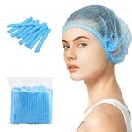 200 pcs Disposable Bouffant Caps Hair Net,White Nylon Material, Medical, Labs, Nurse, Tattoo, Food Service, Health,Blue.（19inch）