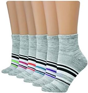 Hanes womens Hanes Women's 6-pair Lightweight Breathable Ventilation Ankle fashion liner socks, Grey Assorted, 5 9 US