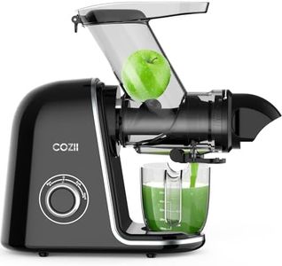 COZII Cold Press Juicer,Non-Clog Slow Masticating Juicer Soft/hard Mode & Quiet Motor,3.6 Inch Large Feed Chute For Vegetable and Fruit,Easy to Clean Juicer Machines,Dishwasher Safe,High Juice Yield
