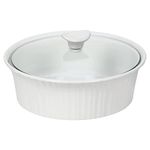 Corningware French White III Round Casserole with Glass Cover, 2.5-Quart