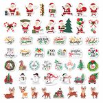 Rousrie Merry Christmas Stickers (Pack of 50) for Craft, Gift Packaging, Wall Decorations, Attractive Vinyl Stickers for Kids