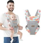 Ocanoiy Baby Carrier Newborn to Toddler All Carry Position Front and Back Face-in and Face-Out Holder Baby Wrap Kangaroo Carrier for Toddler Infant (Colorful)