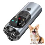 QueenMew Dog Barking Deterrent Devices, 3 Transmitters Ultrasonic Dog Barking Device, 2 Modes Anti Barking Device with LED light, 30Ft Handheld Stop Dog Barking for Indoor Outdoor Training