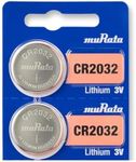 Murata CR2032 Battery 3V Lithium Coin Cell - Replaces Sony CR2032 (2 Batteries)