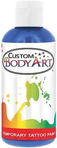 Custom Body Art 8-Ounce Blue Temporary Airbrush Tattoo Body Art Paint Alcohol Based