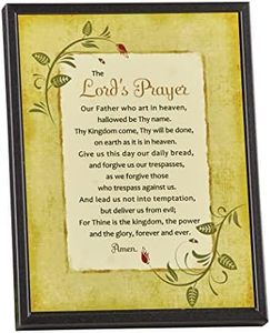 DEXSA Lord's Prayer Wood Framed Plaque Inspiring Quote -6.5"x8.5" Frame Wall & Tabletop Decoration | Easel & Hanging Hook | Our Father, who Art in Heaven, Hallowed be Thy Name | Made in the USA