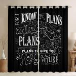 Kids Vintage Bible Verse Curtains for Bedroom Living Room Christian Bible Verse Jeremiah Darkening Dreapes Boys Children Decor Modern Blackout Curtains Black Window Treatments (2 Panels, 52 x 84 Inch)