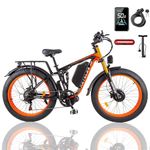 Kinsella 26''Fat Tire Electric Bike Off-road Mountain E-Bike 23Ah Lithium Battery Hydraulic Disc Brake K800 Pro Electric Bicycle (Orange)