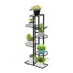 Trintion Plant Stand Metal Flower Pot Holder 6 Tiers 7 Potted Multiple Display Rack Shelf Tall Jardiniere Planter Stands for Indoor Outdoor Black