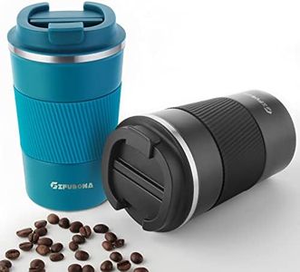 12oz Coffee mugs Insulated Stainless Steel Coffee Cup Double Wall Vacuum Tumbler for Hot and Cold Water Coffee and Tea In Travel and Car 2 Pack 380ml