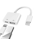 Iphone OTG Splitter Charger Cable Dongle Adapter Lightning Male to USB Female Converter Camera Card Reader Mouse Keyboard Flash Drive Memory Stick Cord for Apple 11 12 13 ProMax Ipad Charging MIDI Hub