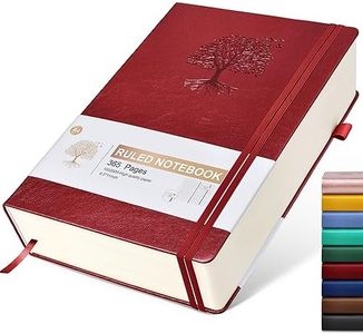 Lined Journal Notebook, 365 Pages A4 Big Journals for Writing College Ruled Notebook, Hardcover Leather Journal for Women Men, Daily Notebook for Work, Note Taking, 100Gsm Thick Paper( 8.5" x 11"Wine)
