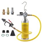 MR CARTOOL AC Flush Kit, Car Air Conditioning System Flush Canister Kit A/C Flush Gun Auto Air Conditioner Flushing Tool AC Cleaning Tool with Pressure Gauge and 1M Hose, HVAC Flush Kit for Car