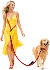 Heelay Hands Free Dog Leash, 8.2ft Multifunctional Crossbody Rope with Explosion-Proof Handle and Adjustable Training Hands Free Leash for Medium Dog Red