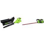 Greenworks 40V Cordless Blower Vacuum 24222 + 24-inch Hedge Trimmer 2200700