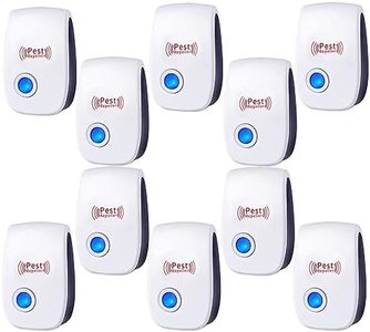 Ultrasonic Pest Repeller, Indoor Plug-in Pest Control Device for Mice, Roaches, Spiders, Ants, Mosquitoes, Sound Frequency 0.04kHz (10-Pack)