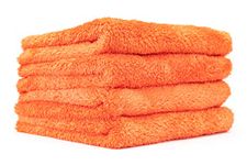 The Rag Company - Eagle Edgeless 500 - Professional Korean 70/30 Blend Super Plush Microfiber Detailing Towels, 500GSM, 16in x 16in, Orange (4-Pack)