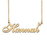 Unique Name Necklace Gold with Heart Customized Jewelry Gifts for Women Hannah