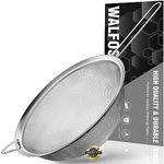 Walfos Fine Mesh Strainers, Premium Stainless Steel Colanders and Sifters, with Reinforced Frame and Sturdy Handle, Perfect for Sift, Strain, Drain and Rinse Vegetables, Pastas and Tea（24cm