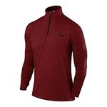 TCA Men's Fusion Pro Quickdry Long Sleeve Half-Zip Running Shirt - Power Red, Medium