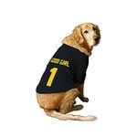 Ruse Basic Crew Neck Good Girl Jersey No.1 Printed Half Sleeves Dog T-Shirt/Apparel/Clothes/Tees Gift for Dogs.(Black) X-Large (Retrievers, Labs etc.)