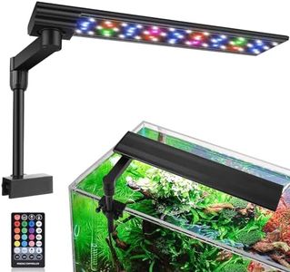 Zingbabu Aquarium Light, 30-50CM 20W Full Spectrum LED Clip On Fish Tank Light, 270° Rotation Fish Lamp, Exclusive for 2-15 Gallon Fish Tanks, Freshwater Aquarium Lights for Plants