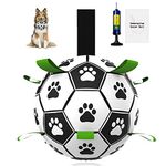 Dog Ball, Pakaserily Large Dog Soccer Ball 7.5inch Interactive Dog Toy Ball Fetch Treat Ball for Medium & Big Dogs Unchewable Soccer Ball for Dogs Indoor Outdoor Dog Tug Toy (25-90lbs)