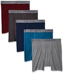 Hanes Men's Cotton Boxer Shorts Multiple Packs and Colours Briefs, Pack of 5, Assorted, XL